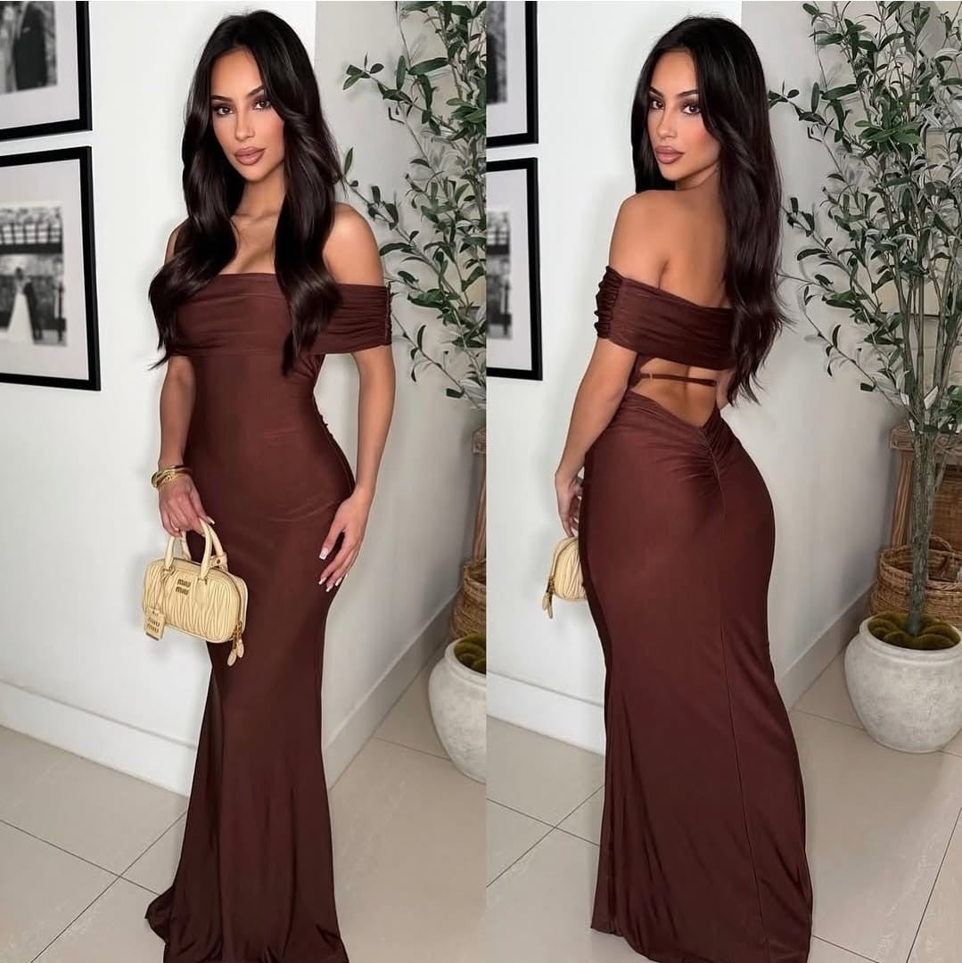 Elevated Muse Off-Shoulder Maxi Dress