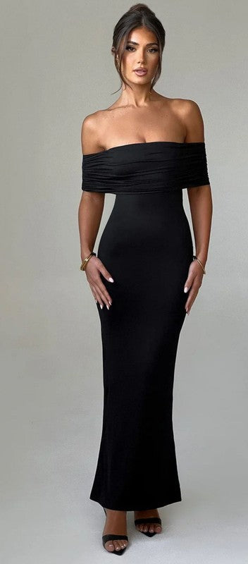 Elevated Muse Off-Shoulder Maxi Dress