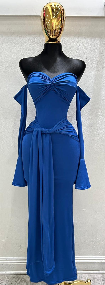 Sculpted Grace Off-Shoulder Gown