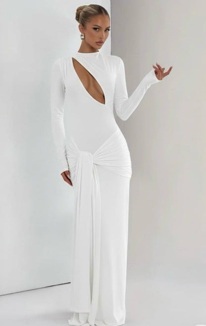 Sculpted Angle Tie Maxi Dress
