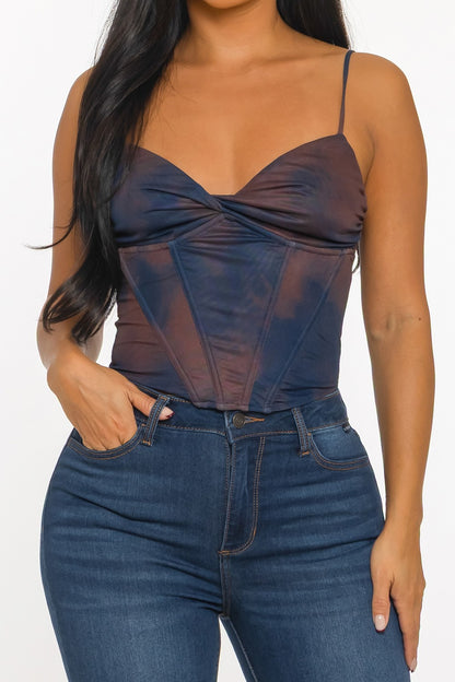 Eclipse Ombré Lace-Up Corset Top