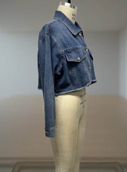 Classic Cropped Denim Jacket – Curve