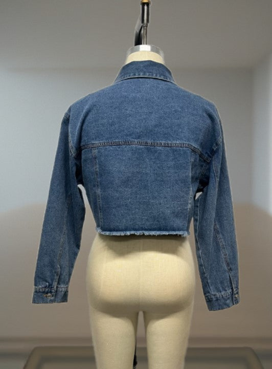 Classic Cropped Denim Jacket – Curve