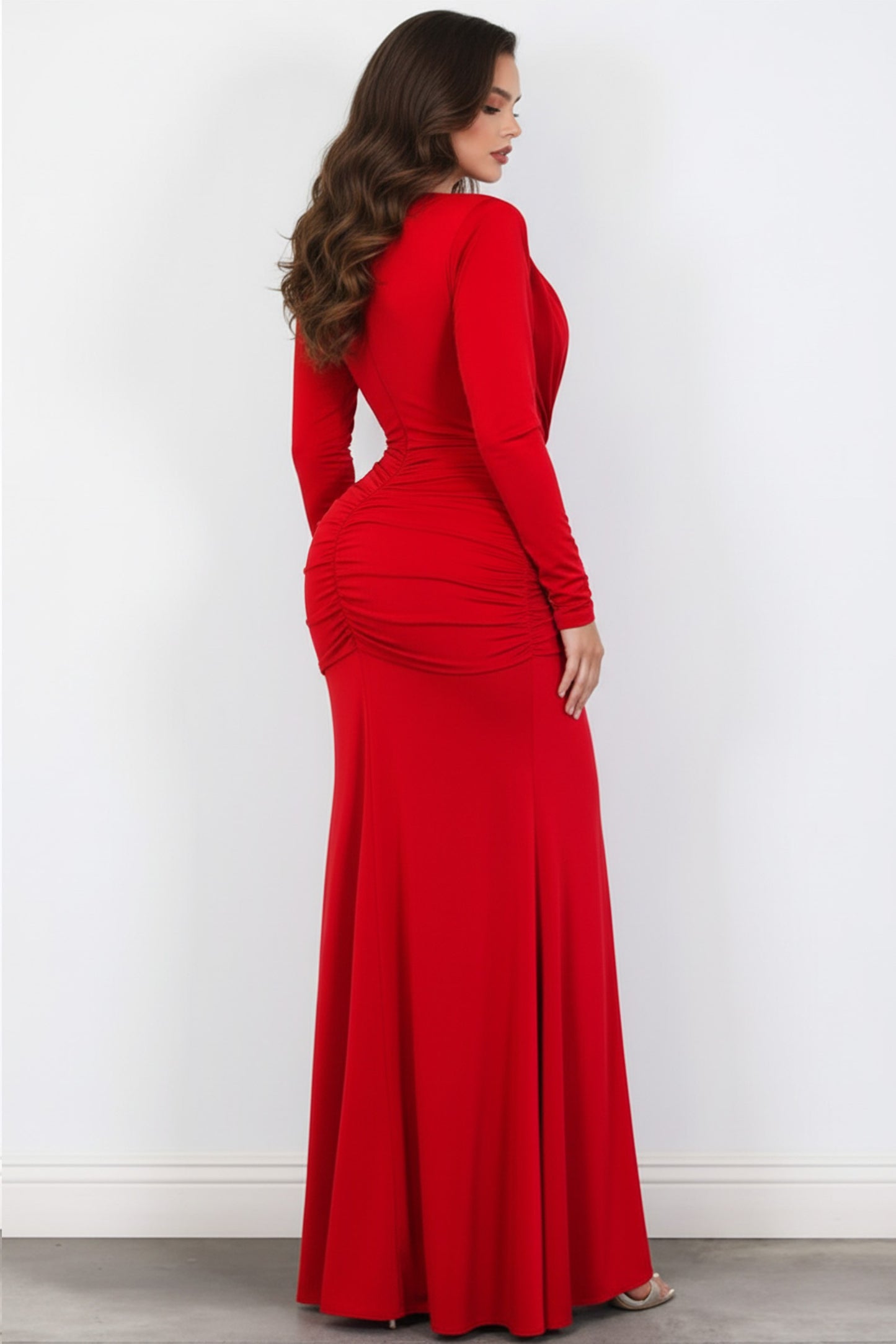 Command the Room Ruched Maxi Dress