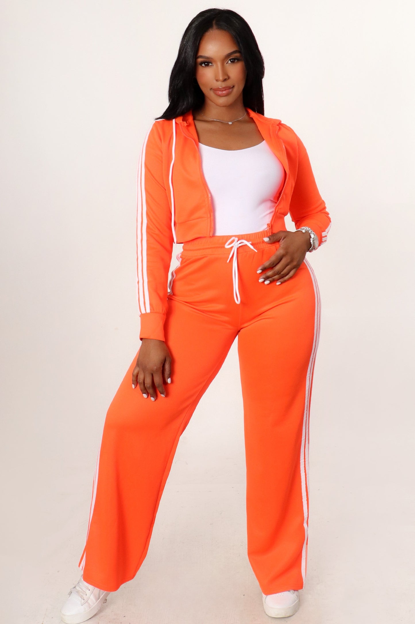 Allure Mode Zip-Up Tracksuit Set