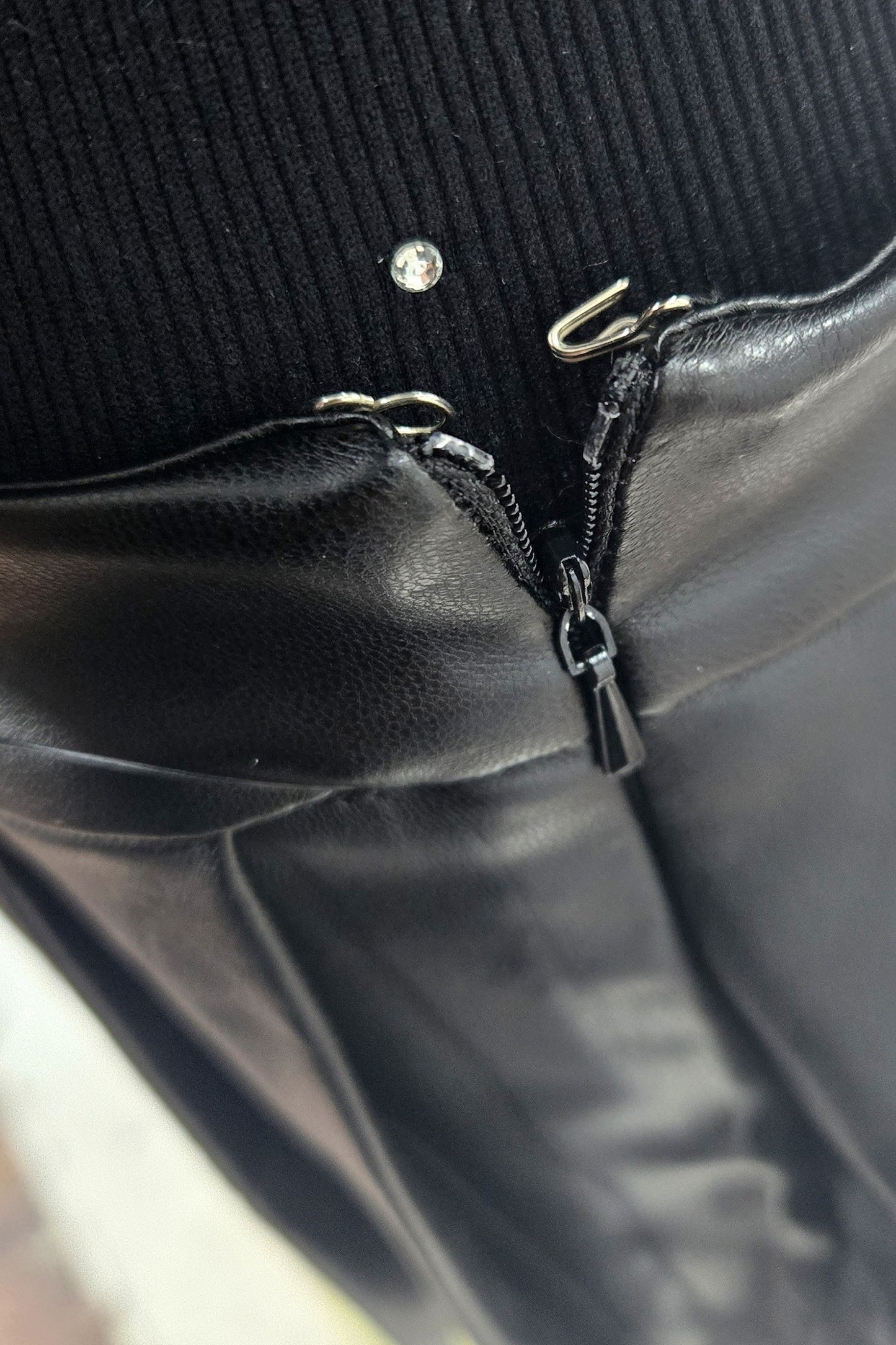 High Status Faux Leather Pleated Mini Skort