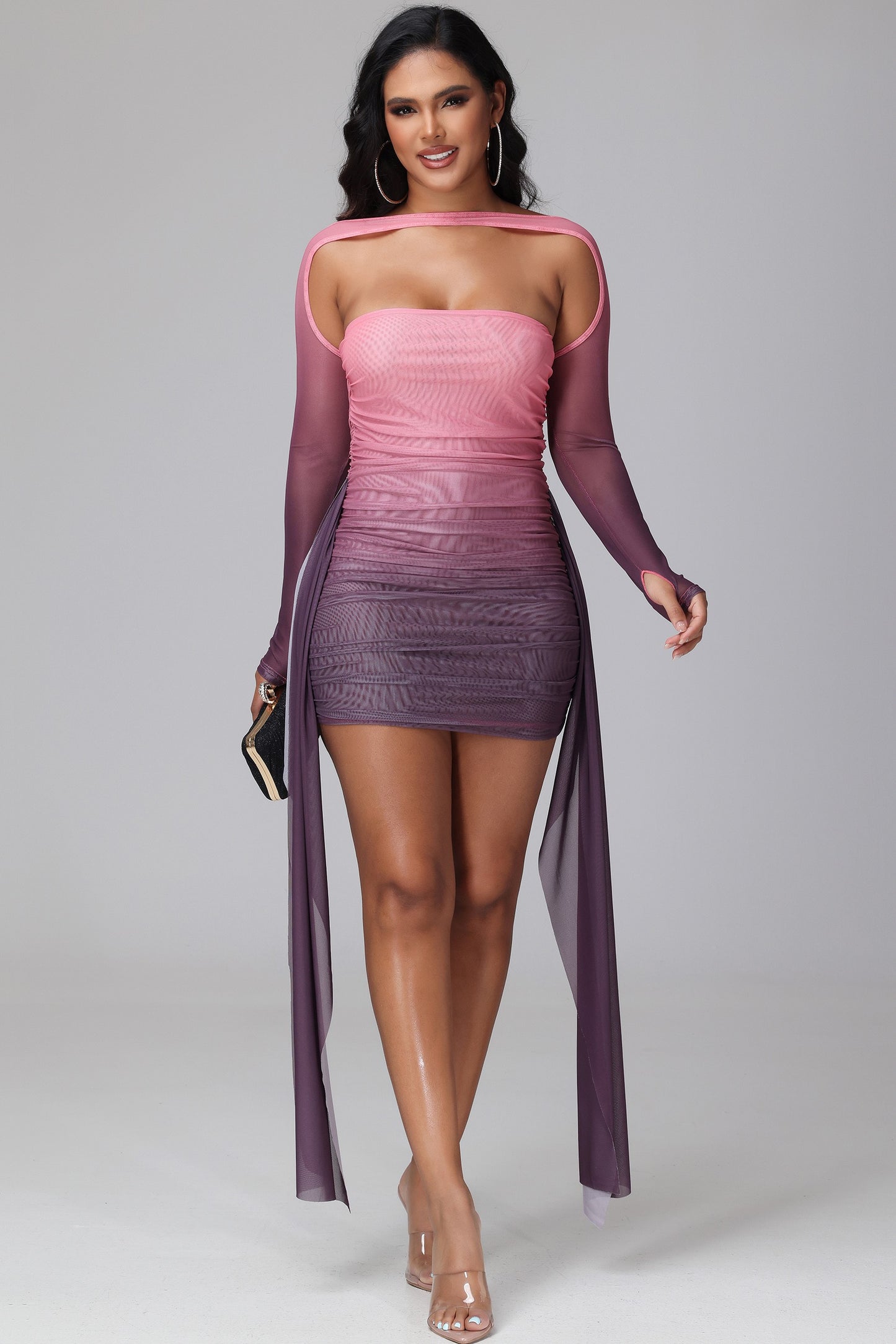 Matilda Sheer Ruched Dress