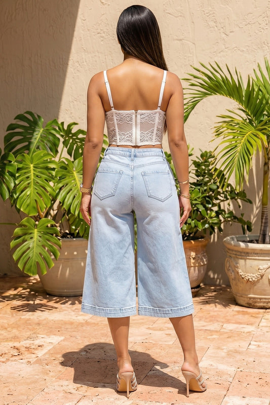 The Weekend Luxe Wide Leg Jort
