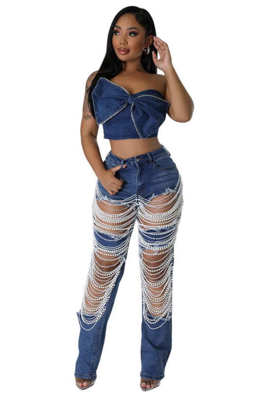Pearl Riot High-Waist Cutout Jeans