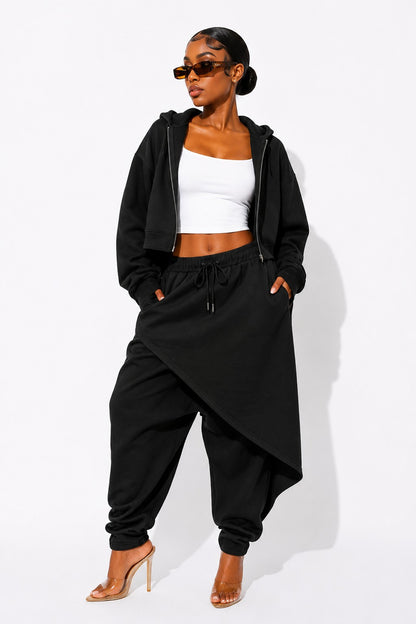 Off Script Cropped Zip Hoodie & Layered  Set