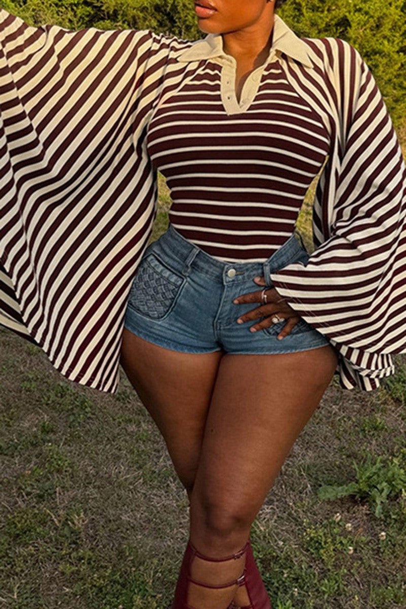 Rule Breaker Striped Bell-Sleeve Top