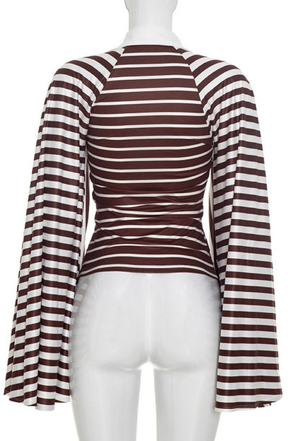 Rule Breaker Striped Bell-Sleeve Top