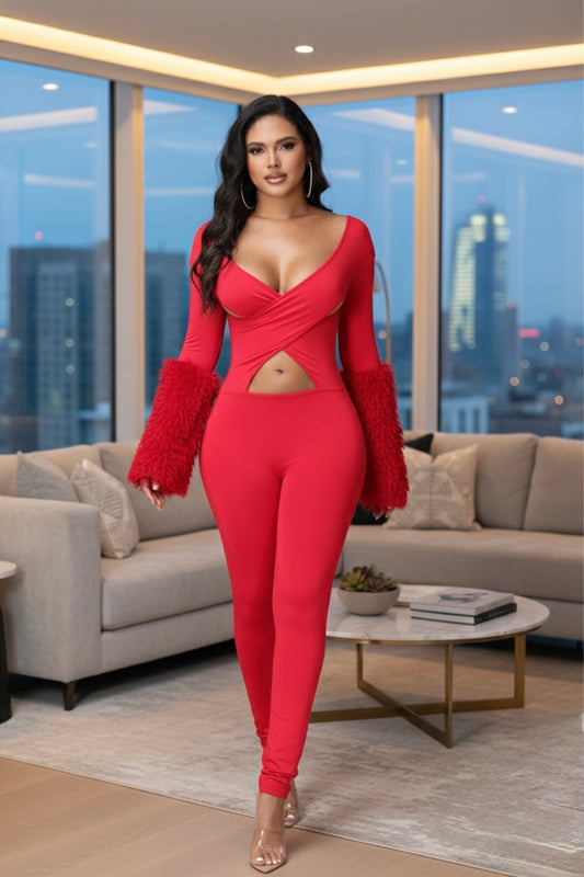 Cordelia  Faux Fur Jumpsuit