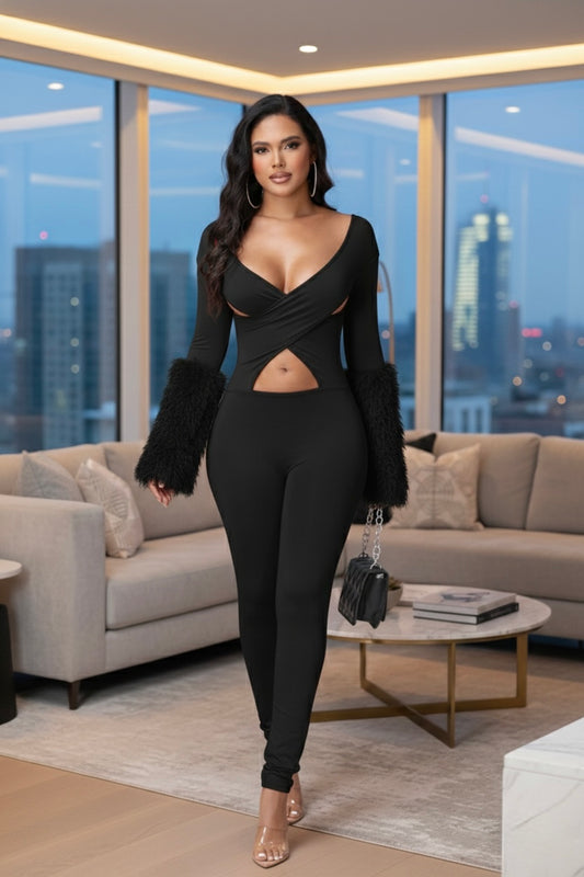 Cordelia  Faux Fur Jumpsuit