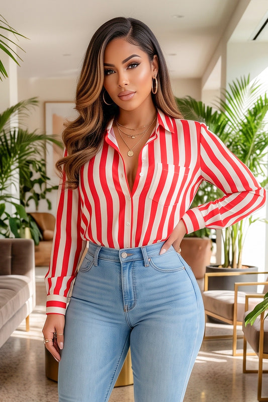 Power Play Striped  Shirt