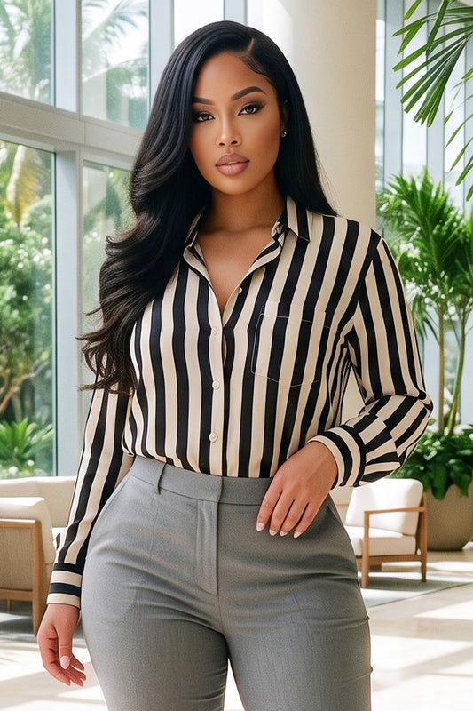 Power Play Striped  Shirt